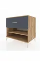Commode Kronos à une étagère et un tiroir, pin-anthracite