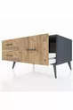 Commode Kronos 3 étagères Anthracite-Anthracite/Sapin