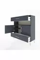 Commode Arges 3 étagères 2 tiroirs 2 portes Anthracite-Anthracite