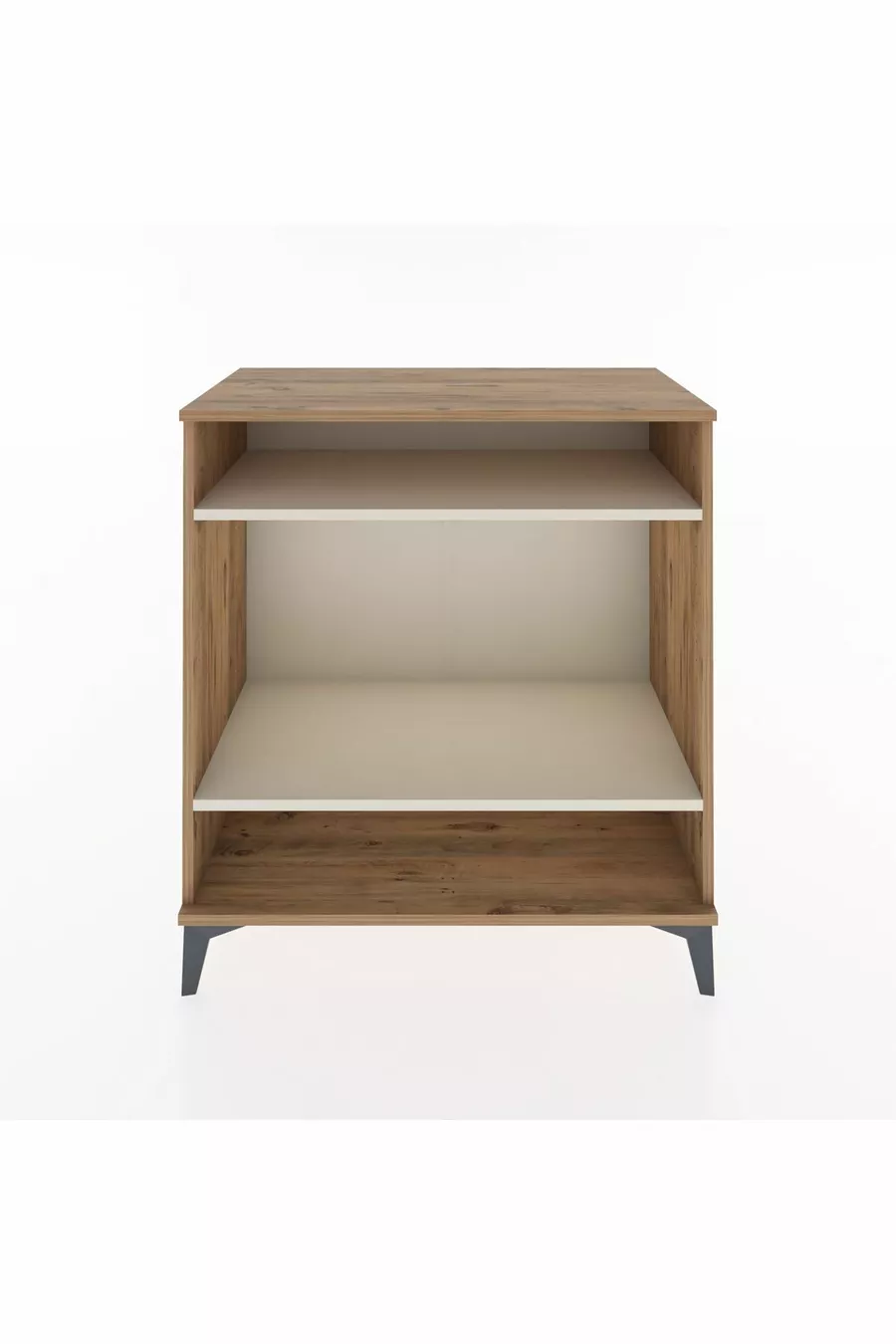Commode Hyperion à 2 étagères en pin et travertin