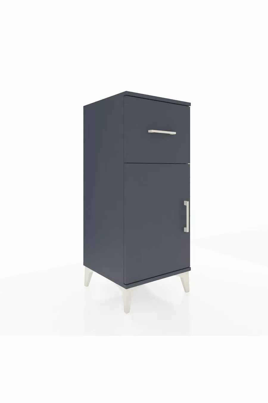 Commode Hyperion avec une étagère, un tiroir et une porte, Anthracite-Anthracite