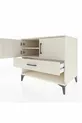 Commode Kronos avec 2 étagères, 1 tiroir et 2 portes, Pierre de Lune-Pier de Lune