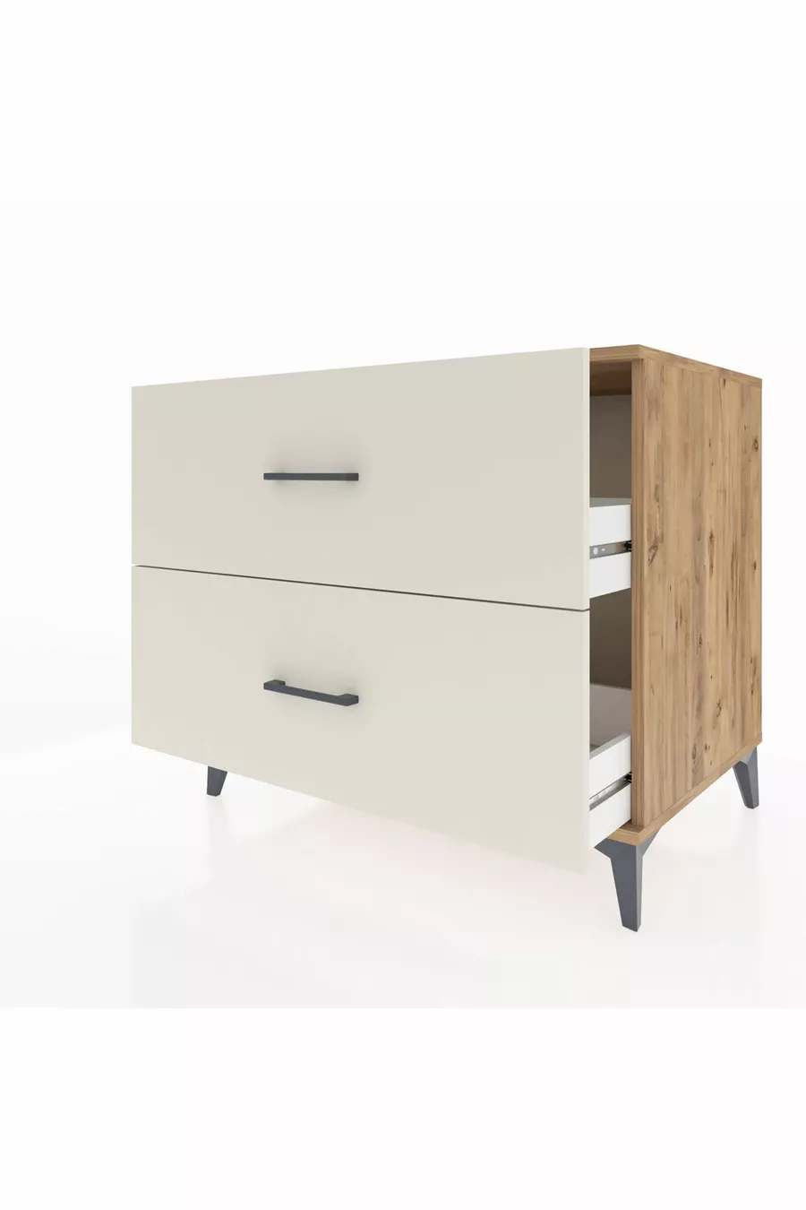 Commode Kronos à 2 tiroirs Pin-Pierre d'Agate