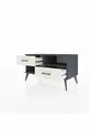 Commode Hyperion à une étagère et deux tiroirs Anthracite-Anthracite/Mer de pierre