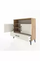 Commode Arges avec 3 étagères, 1 tiroir et 2 portes, en pin-pierre d'ardoise