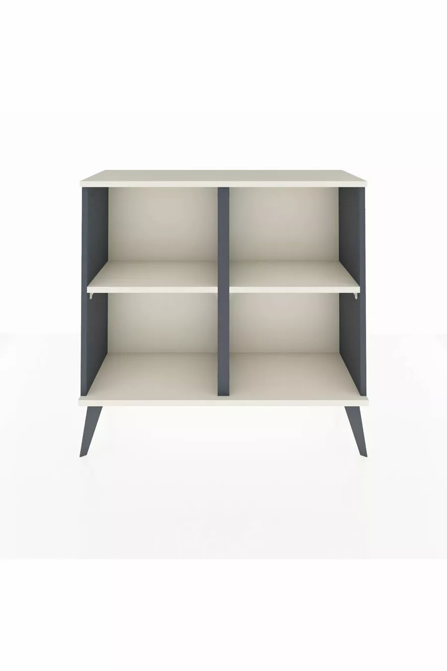 Commode Arges 2 étagères Anthracite-Pierre de lune