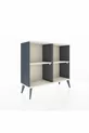 Commode Arges 2 étagères Anthracite-Pierre de lune