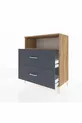 Commode Hyperion à une étagère et 2 tiroirs Pin-Anthracite