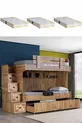 Lit superposé, lit superposé naturel avec 3 matelas confort