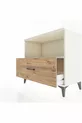 Commode Hyperion à une étagère et un tiroir, Pierre de lune - Pin