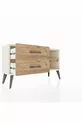 Commode Arges à une étagère et 2 tiroirs en pierre d'onyx et pin
