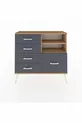 Commode Arges 2 étagères 5 tiroirs Pin-Pin/Anthracite