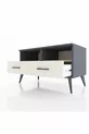 Commode Hyperion 2 étagères 2 tiroirs Anthracite-Pin/Pierre de Lune
