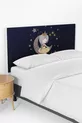 Housse de tête de lit pour lit avec coffre pour chambre d'enfant assis sur la Lune bleu marine