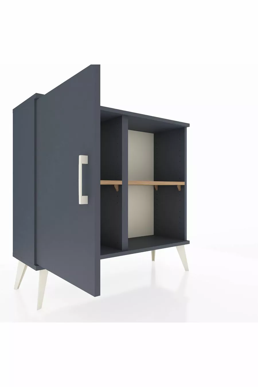 Commode Arges avec 2 étagères et 1 porte Anthracite-Anthracite/Sapin