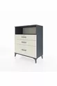 Commode Hyperion à une étagère et trois tiroirs Anthracite-Quartz