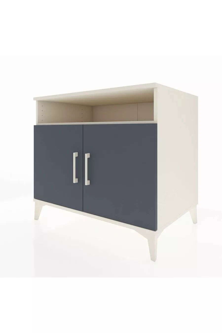 Commode Kronos 2 étagères 2 portes Pierre de Lune-Anthracite