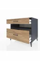 Commode Kronos à une étagère et deux tiroirs Anthracite-Pin