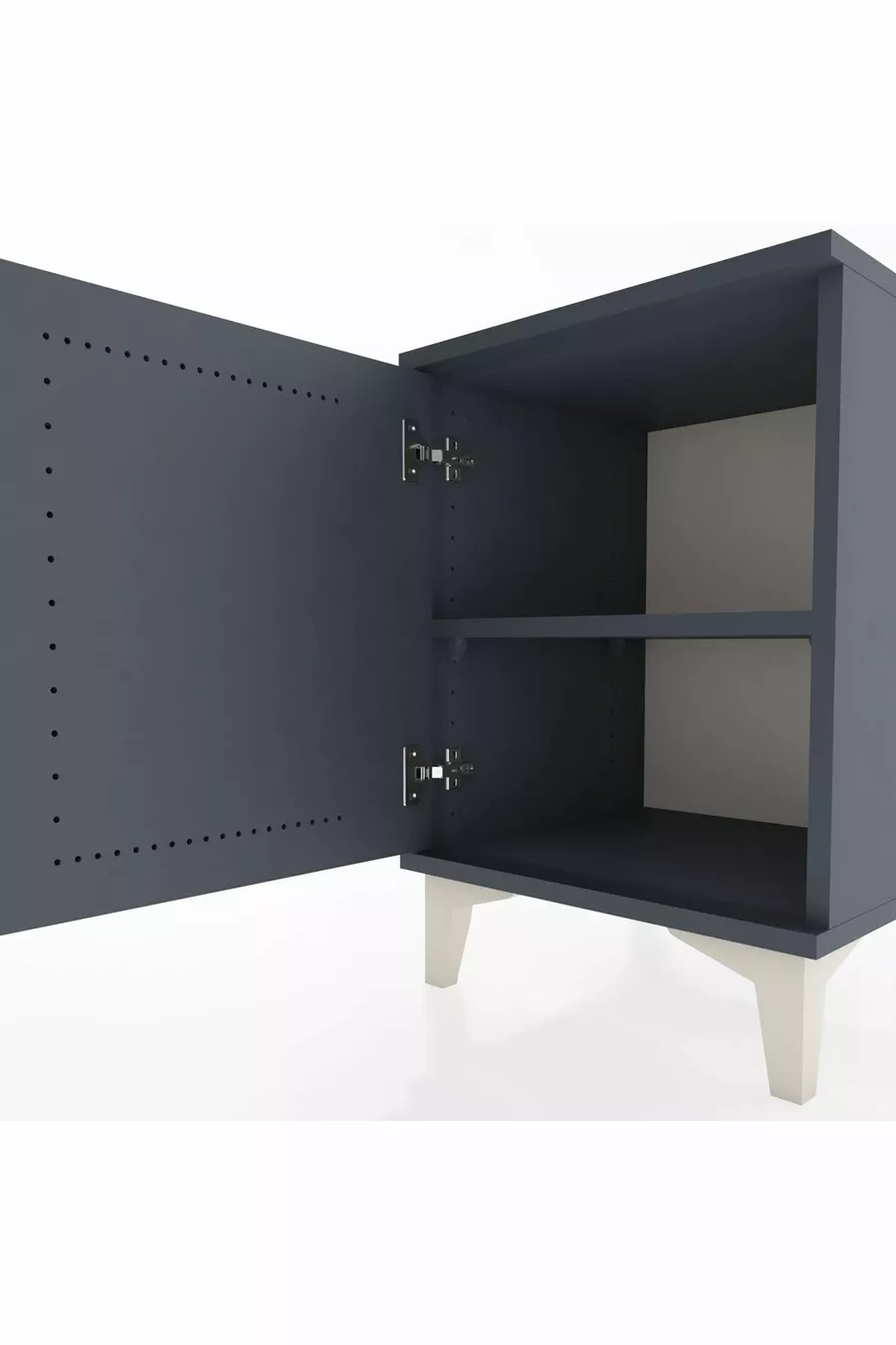 Chevet Hyperion avec une étagère unique et une porte unique Anthracite-Anthracite