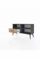 Commode Arges 2 étagères avec un tiroir Anthracite-Anthracite/Merisiers