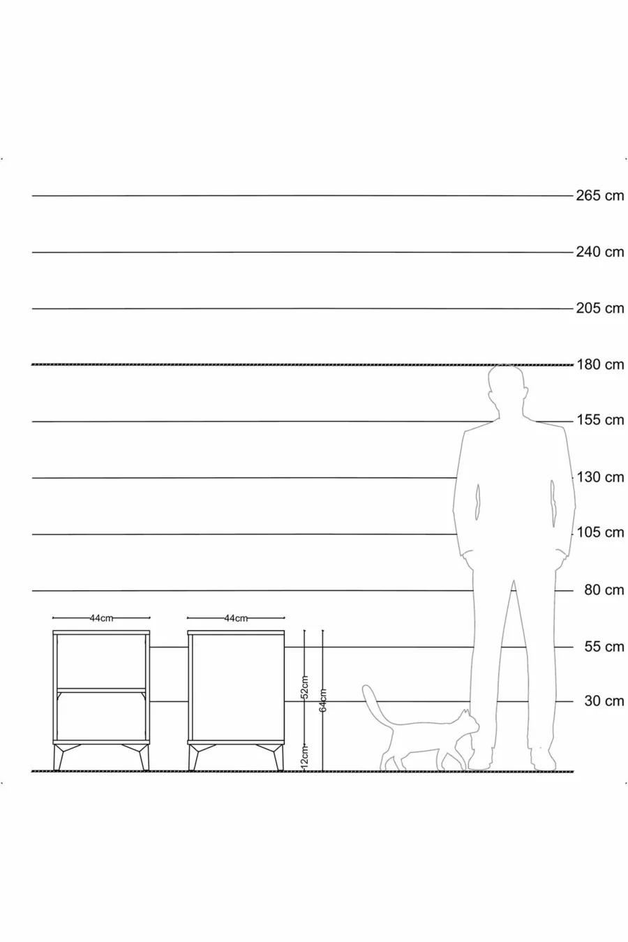 Commode Hyperion à une étagère Anthracite-Anthracite