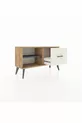 Commode Arges avec une étagère et un tiroir en pin-ardoise/gris clair