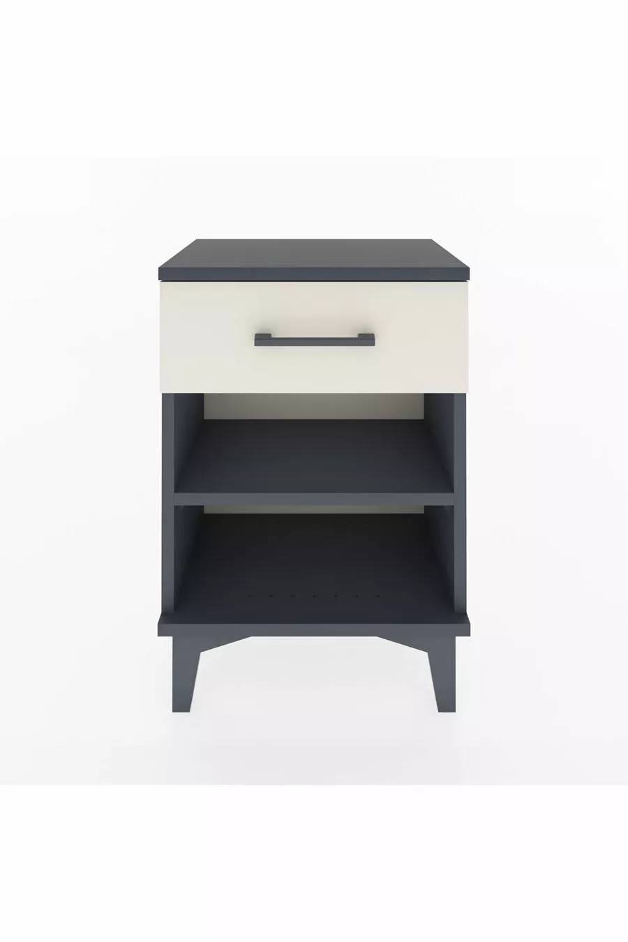 Table de chevet Arges avec une étagère et un tiroir, anthracite-ardoise