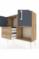 Commode Arges avec 2 étagères, 2 tiroirs, 2 portes, Pin-Anthracite/Pin