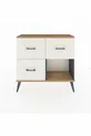 Commode Arges 3 tiroirs Anthracite-Sapin/Pierre de Lune