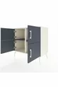 Commode Hyperion 2 étagères 4 portes Pierre de lune-Anthracite