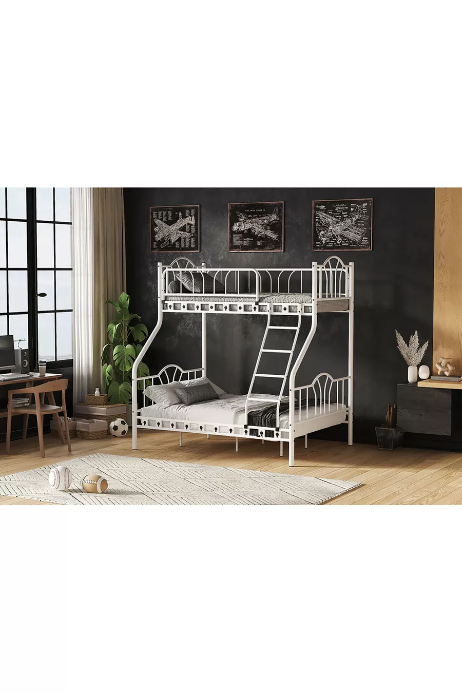 DZGN HOME VOLGA LIT SUPERPOSÉ MÉTAL 3 PLACES POUR PARENTS - &