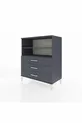 Commode Hyperion 2 étagères 3 tiroirs Anthracite-Anthracite