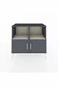 Commode Hyperion 2 étagères 2 portes Anthracite-Anthracite/Gris pierre
