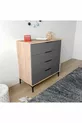 Commode Aden à 4 tiroirs anthracite, chambre à coucher, chambre d'enfant