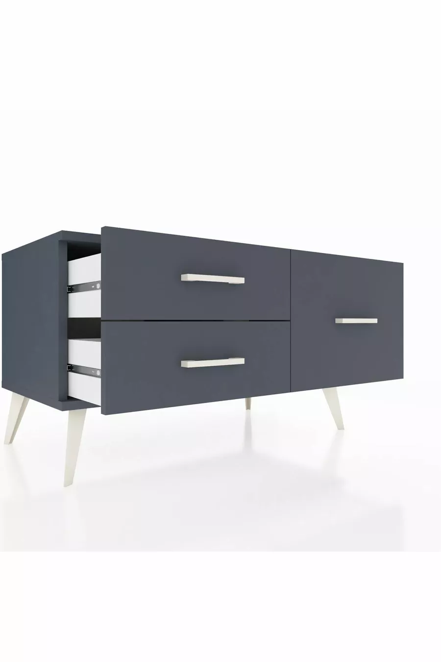 Commode Hyperion 3 étagères Anthracite-Anthracite