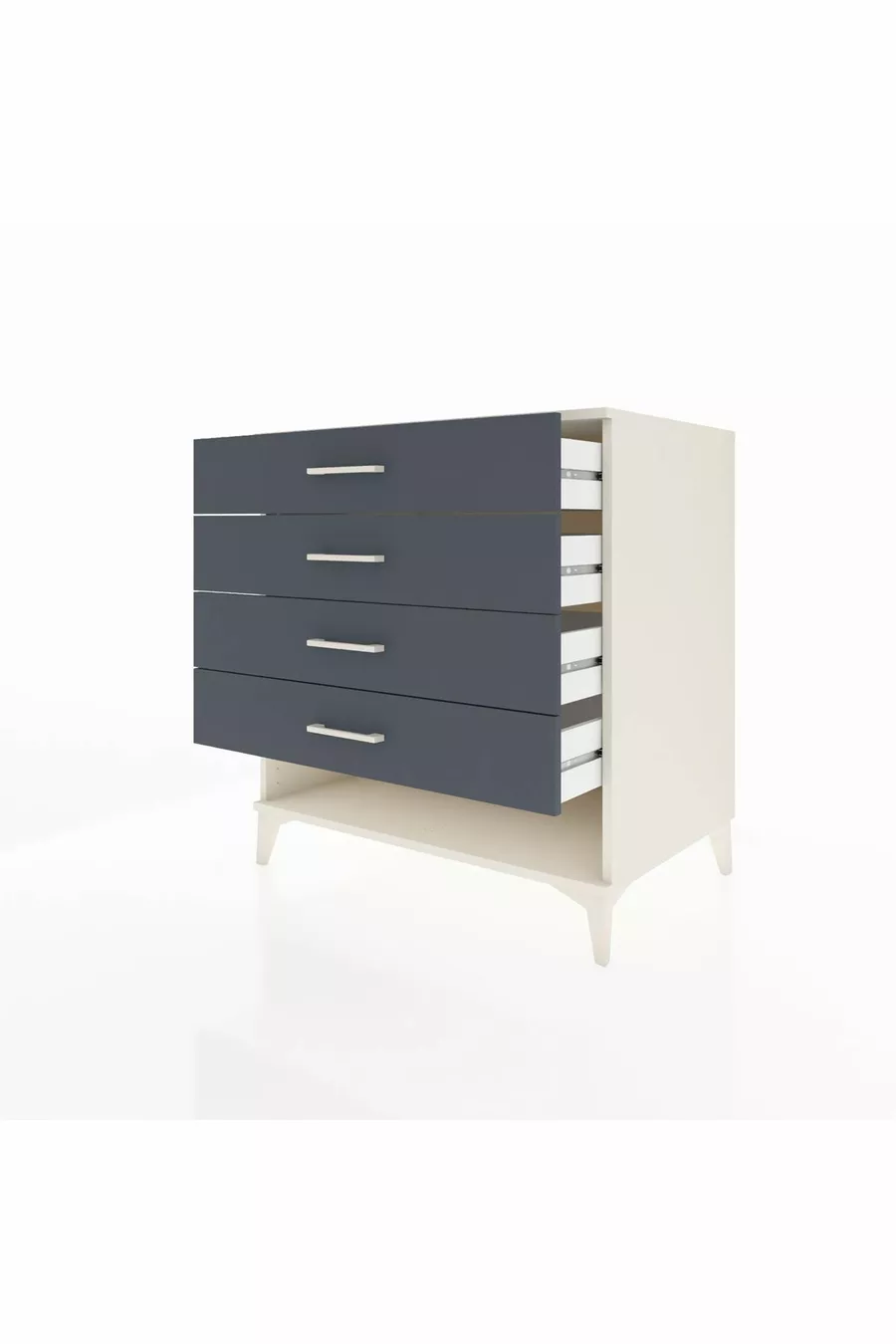 Commode Kronos 4 tiroirs Pierre de lune-Anthracite