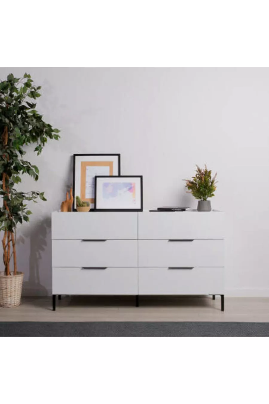 Commode Oryana à 6 tiroirs - Blanc Lac Mat cm