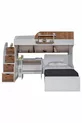 Lits superposés Aura Ranza avec bureau et 2 matelas Comfort