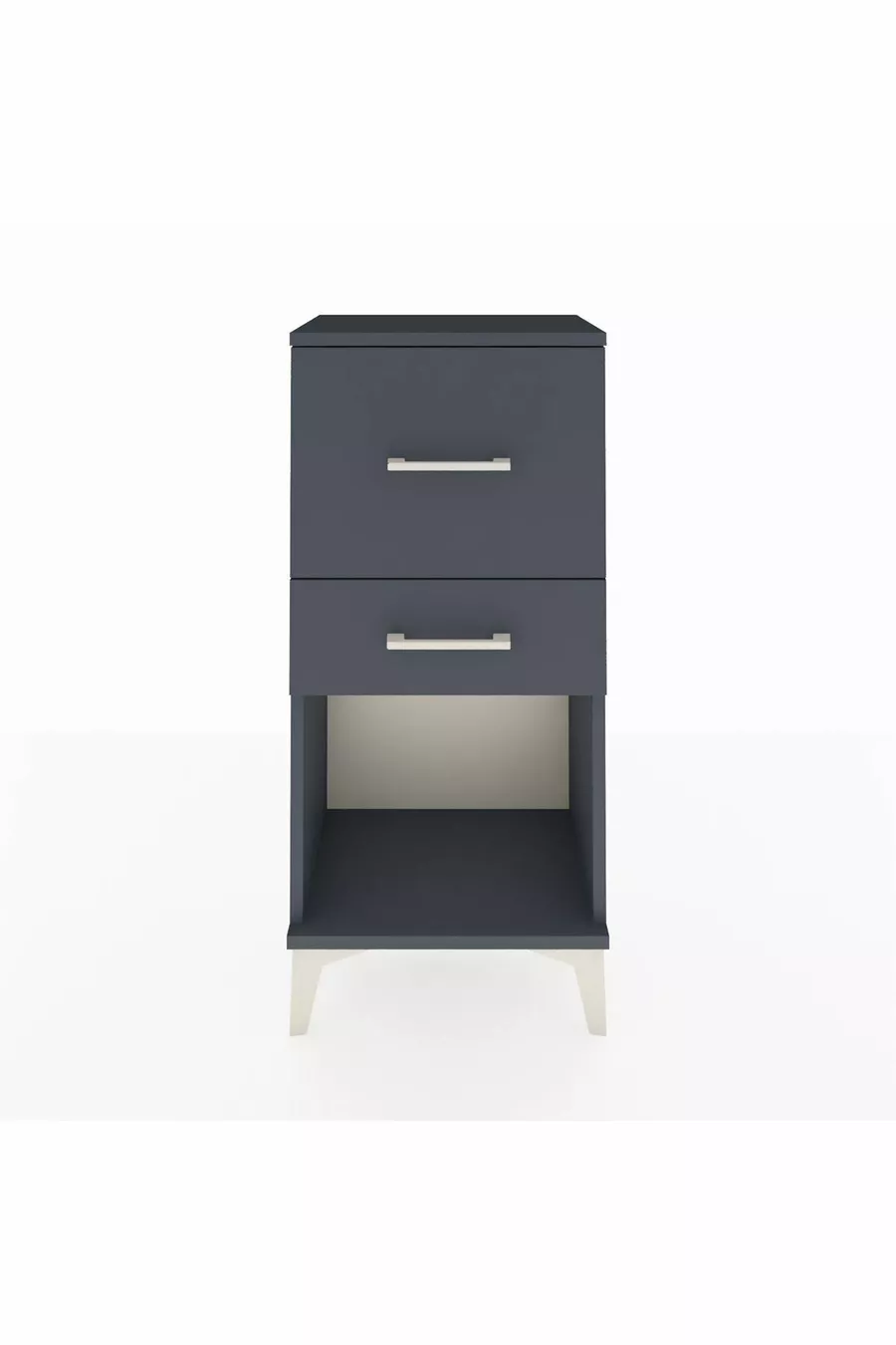 Chevet Arges 2 tiroirs Anthracite-Anthracite