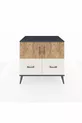 Commode Kronos 2 étagères 2 tiroirs 2 portes Anthracite-Sapin/Gris pierre