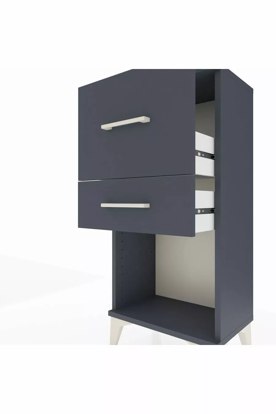 Chevet Arges 2 tiroirs Anthracite-Anthracite