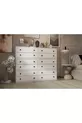 Commode blanche à douze tiroirs avec étagères, sans lattes