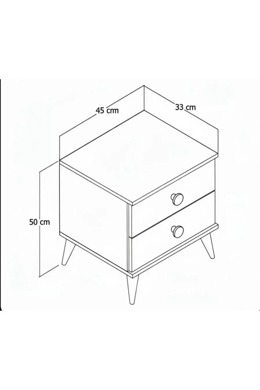 Table de chevet blanche brillante, prête à être assemblée