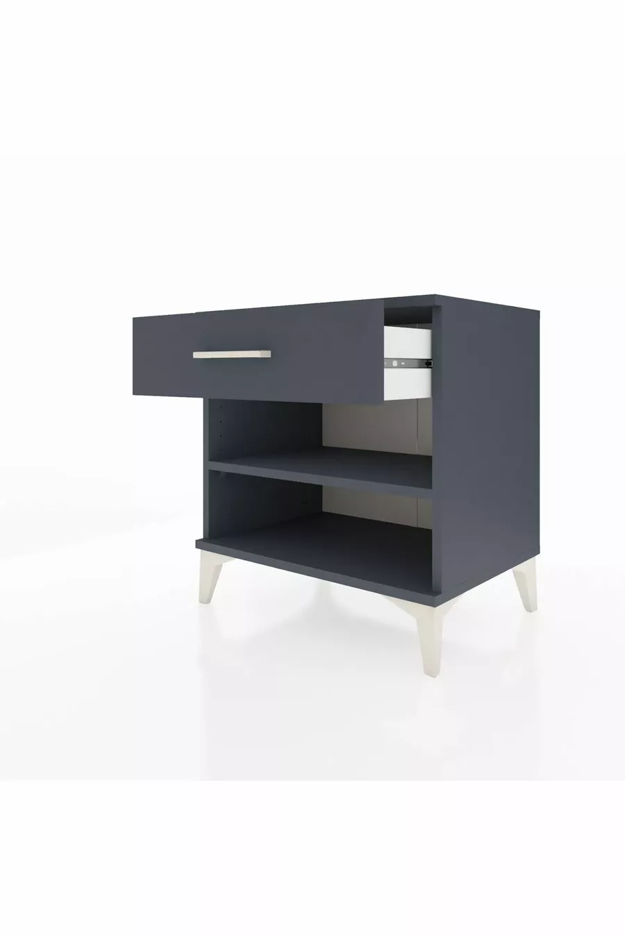 Table de chevet Hyperion avec une étagère et un tiroir, anthracite-anthracite
