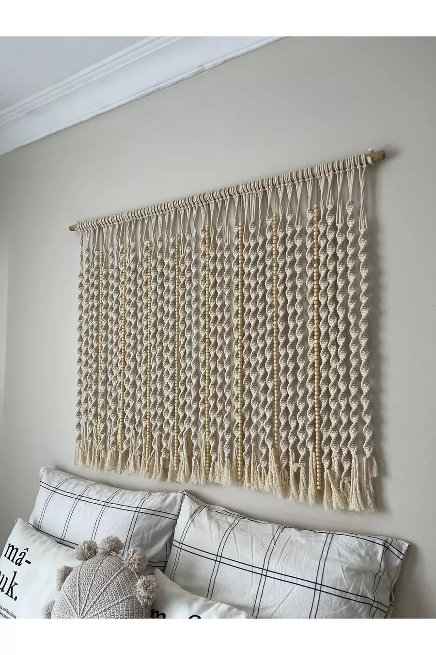 Tête de lit en macramé / tête de lit / décoration murale en macramé