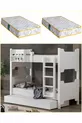 Lits superposés en profil MDF, lit superposé modulable Eurasia avec deux lits confort