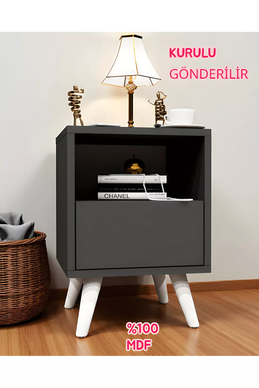 Chevet Dani, MDF, Chevet, Installation Facile, Chevet en MDF