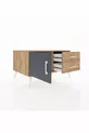 Commode Kronos avec une seule étagère, 2 tiroirs et une porte, Pin-Anthracite/Pin