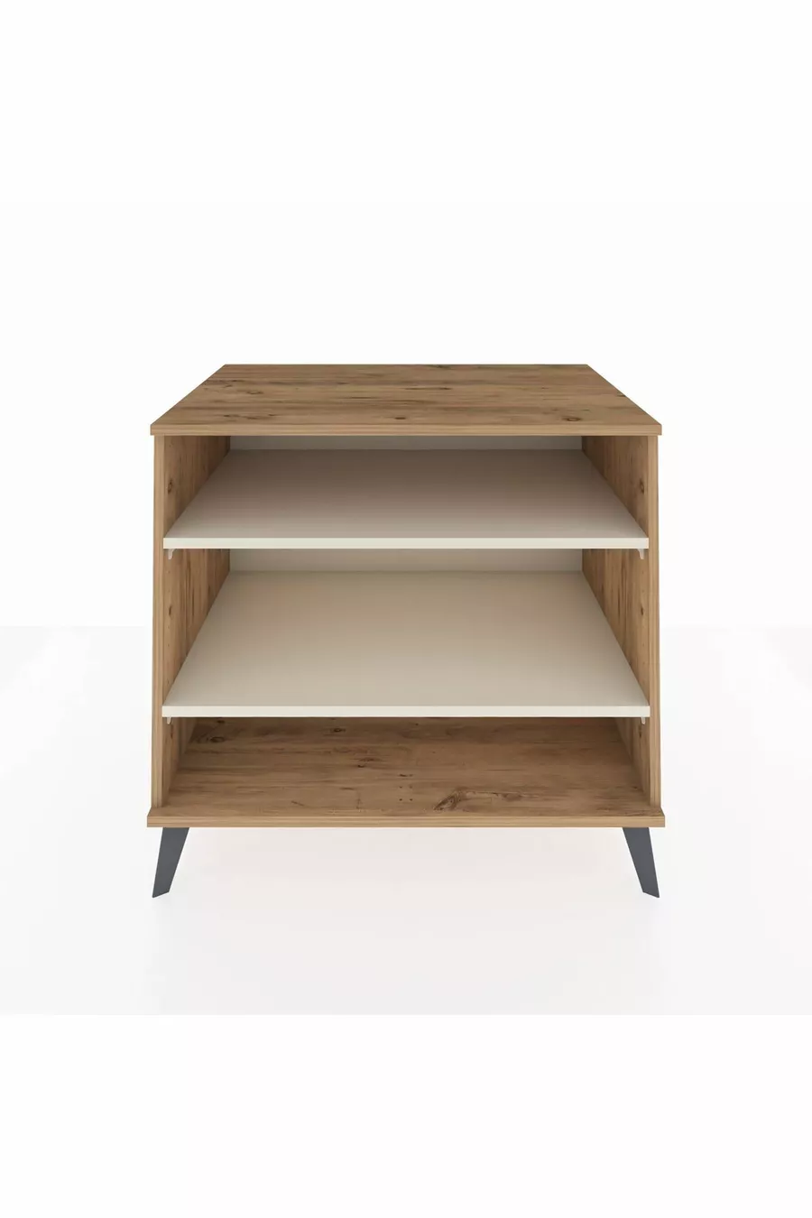 Commode Kronos 2 étagères Pin-Pierre de lune
