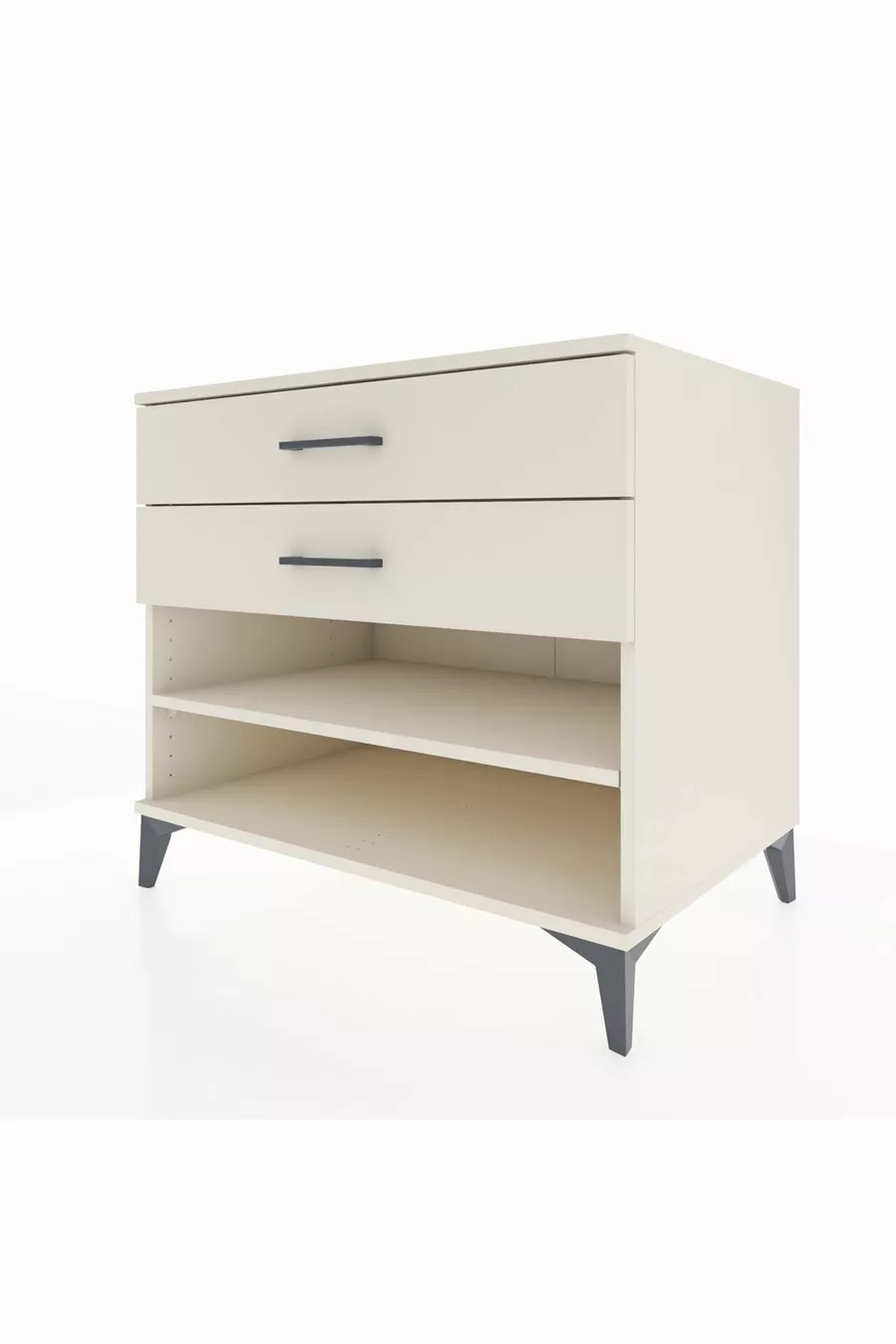 Commode Kronos à une étagère et 2 tiroirs Pierre de lune-Pierre de lune